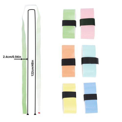 lasuroa 6pcs Tennis Racket Grip Tape, Sweat-Absorbent Tennis Overgrip Tapes No Logo Pre-Cut Badminton Rackets Wraps Anti-Slip & Enhanced Performance (Gradient Color)