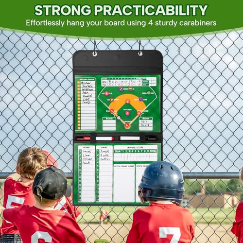 Magnetic Baseball Lineup Board with Leather Cover - Coaching Accessory