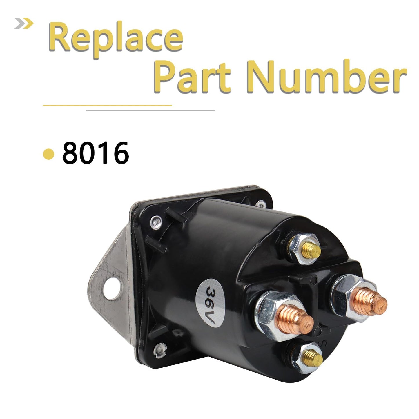 36V Electric Golf Cart Solenoid Compatible with Club Car DS 1976-1998 4 Terminal Solenoid Replace 8016