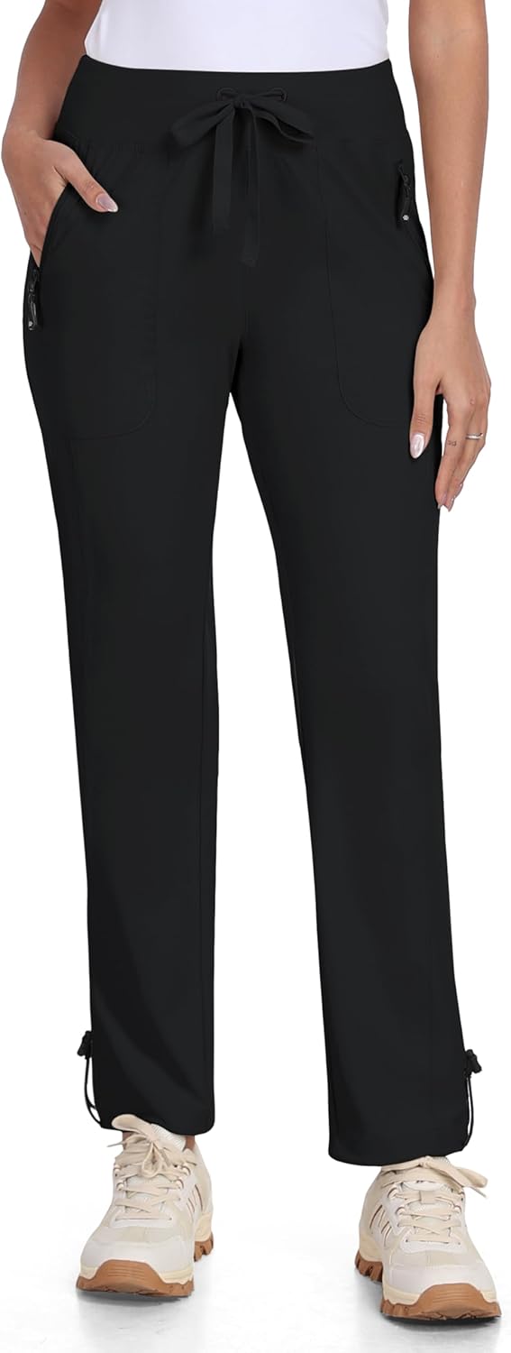 MoFiz Women's Hiking Pants - Lightweight Quick-Dry Travel Joggers | Water-Resistant with Zipper Pockets