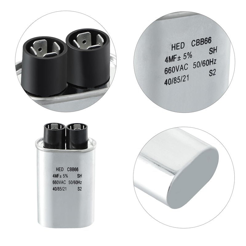 Roykaw Golf Cart 4?F Capacitor, 4 MFD/660 VAC Lester Capacitor Replacement Compatible with EZGO Power Wise II and Lester Models, Universal for 24V/36V/42V/48V Chargers, OEM# 1015939