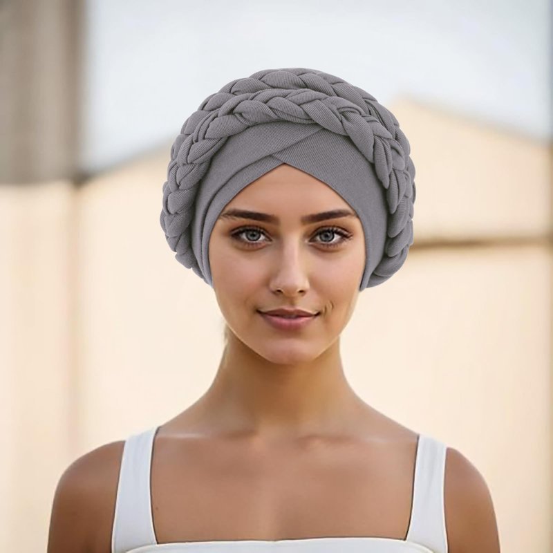 AQOKKA Knotted Headwraps for Women African Turban Pre-Tied Twisted Turbans Caps Head Scarf Cover Beanie Cancer Chemo Headwear