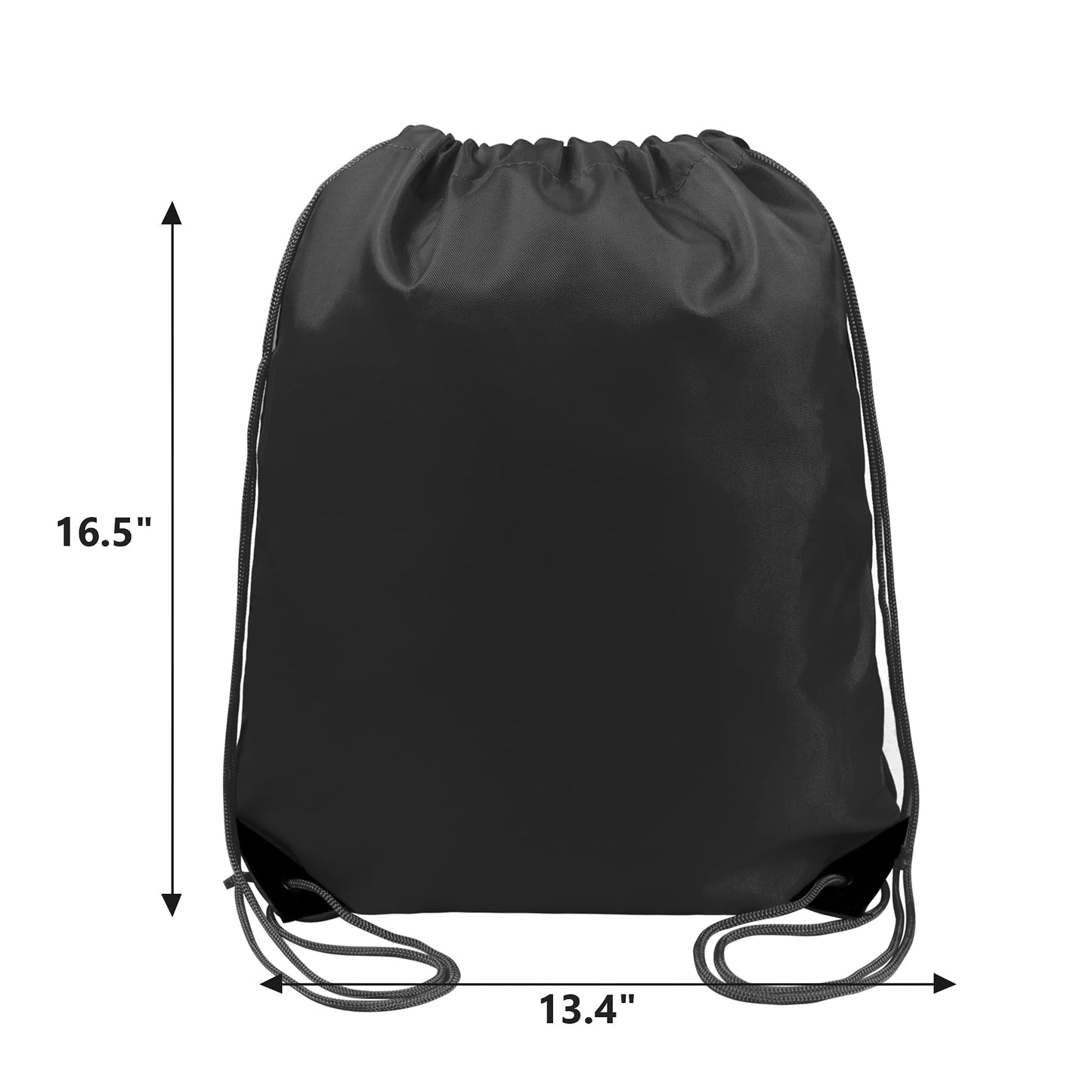 BeeGreen 24 Pack Black Drawstring Backpacks Cinch Bags Bulk Heavy Duty String Backpacks Machine Washable Sackpacks Outdoor Sport Bags for Men Women