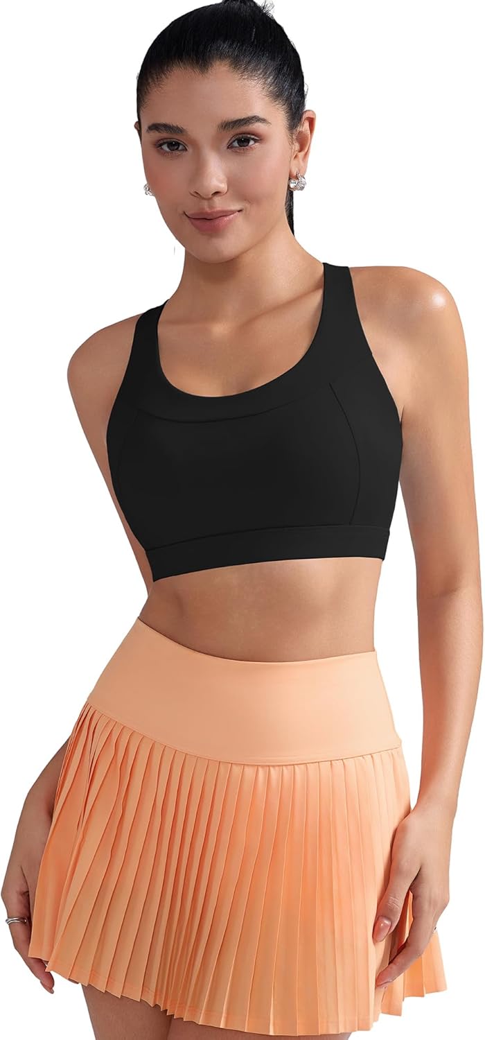 RUNNING GIRL Sports Bra - High Support Racerback with Molded Cups & Sewn-In Pads | Comfortable Fit