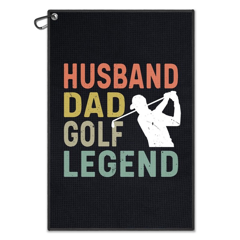 WUUCKOO Husband Dad Golf Legend Golf Towel, Funny Golf Towels for Golf Bags for Men, Golf Dad Gifts, Golfer Husband Golf Towel, Golfing Gifts for Him, Fathers Day Birthday for Dad Husband Golf Lover