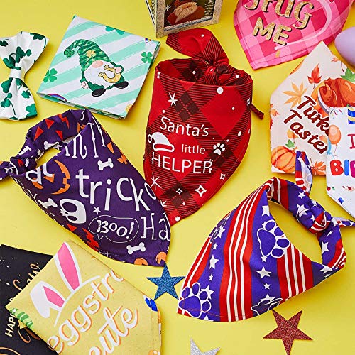 9-Piece Holiday Dog Bandanas - Adjustable & Washable - Fresh