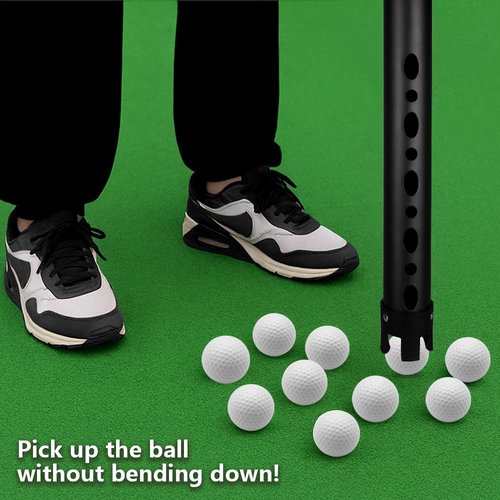 LOVACE Golf Ball Retriever, Aluminum Golf Ball Picker Upper Tube (Black)