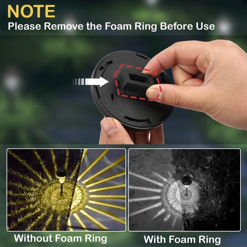 Rumiom Solar Pathway Lights Outdoor Waterproof, 4 Pack Solar Garden Lights with Auto On/Off, Bright Outdoor Garden Decor for Yard Patio Walkway Lawn Landscape, Warm White