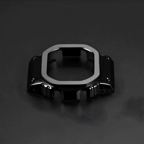 316L Stainless Steel Watch Band and Bezel Compatible with Casio GWM-5610 Watch Mod Kit Replacement (black)