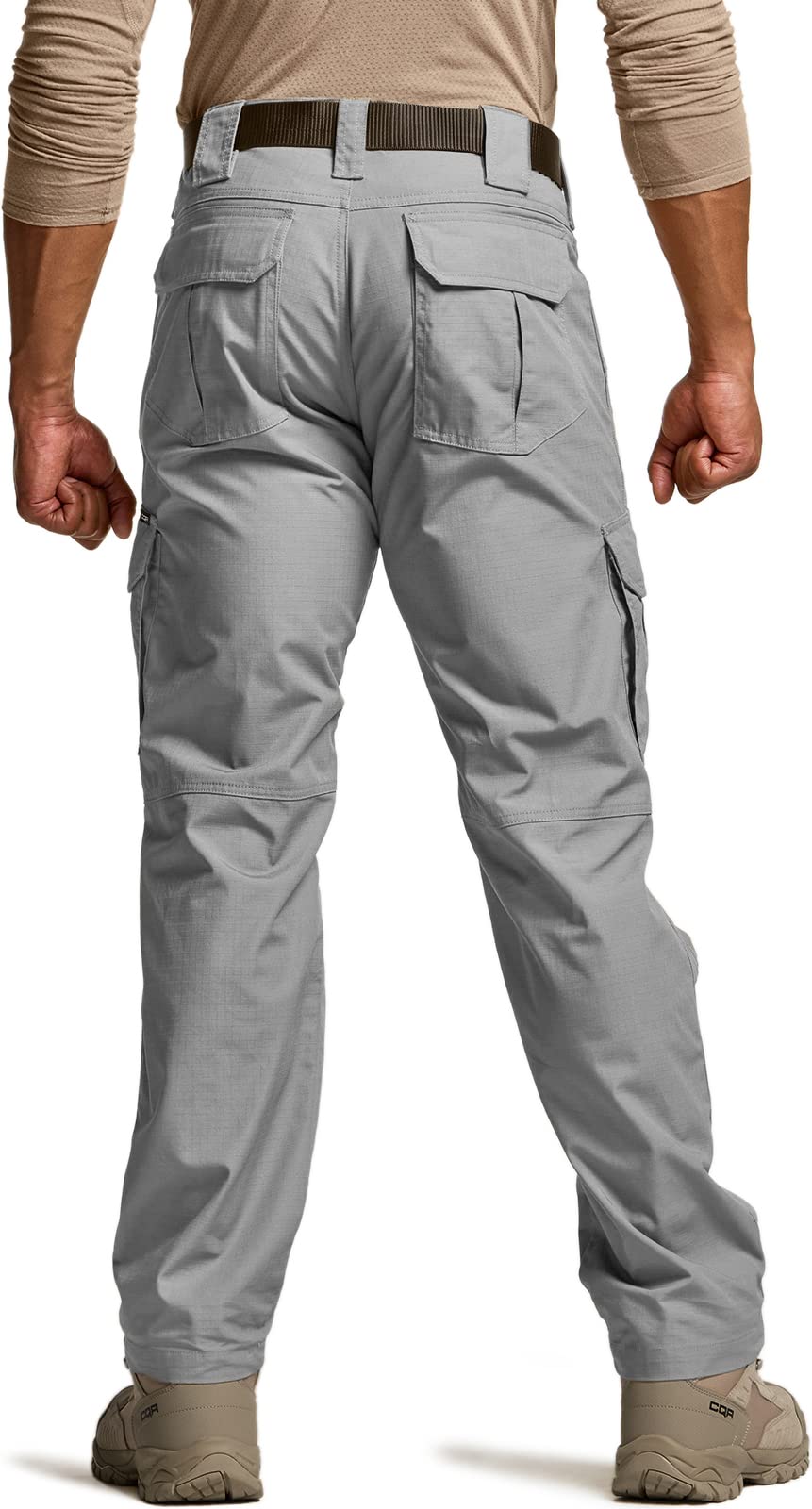 CQR Men's Tactical Pants, Water Resistant Ripstop Cargo Pants, Lightweight EDC Work Hiking Pants, Outdoor Apparel, Duratex Mag Pocket Stone, 28W x 30L