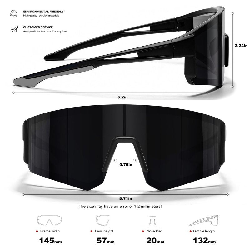 SEKKAF Polarized Sunglasses for Men Women - Sports Sunglasses for Running Baseball Driving Fishing Cycling UV400 Protection