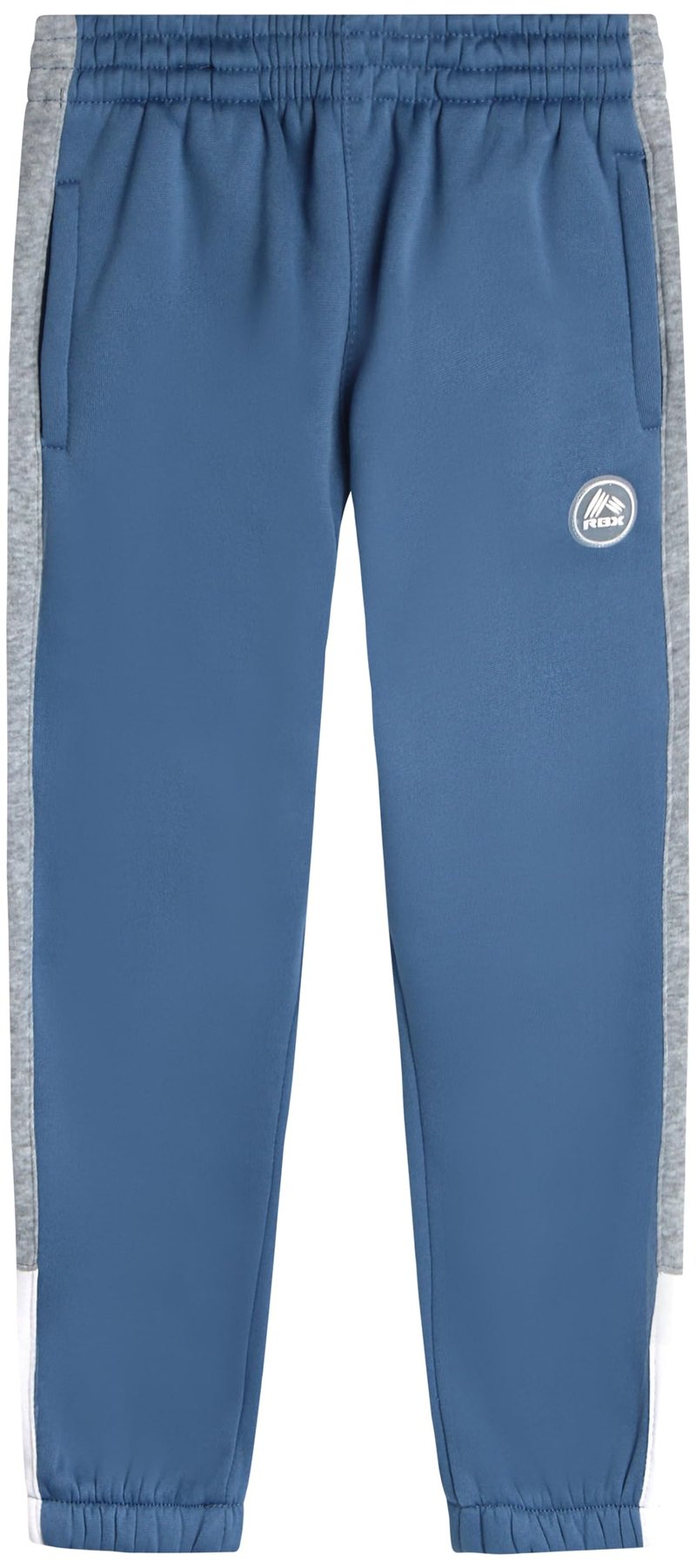 RBX Boys Sweatpants - 2 Pack Soft Fleece Lightweight Athletic Performance Track Pants Jogger Sweatpants with Pockets, Size 10-12, Copen Blue Lunar Rock