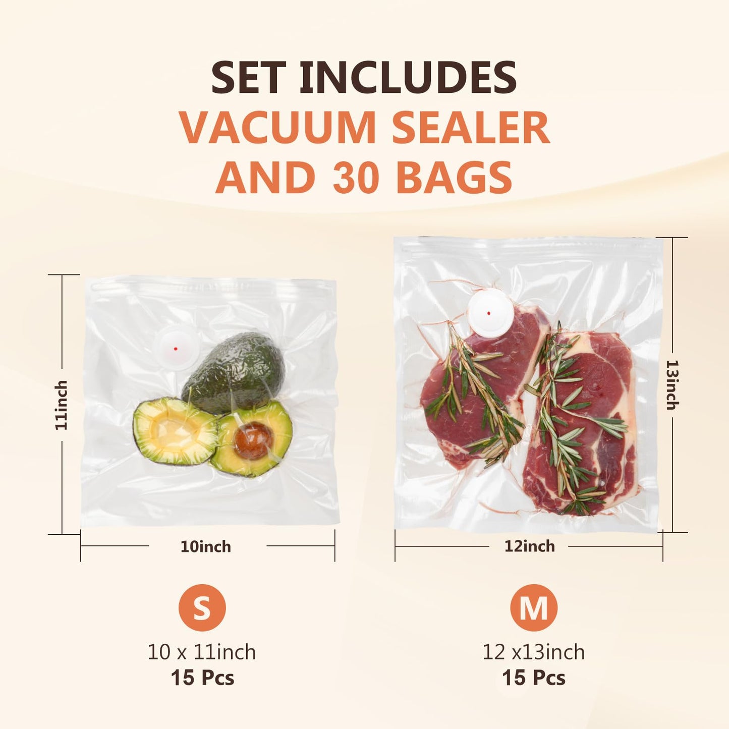 Kayiant Vacuum Sealer For Food (Compact Vacuum Sealers+ 30 Reusable Vacuum Bags), Powerful Handheld Vacuum Sealer for 10X Preservation & Fresh