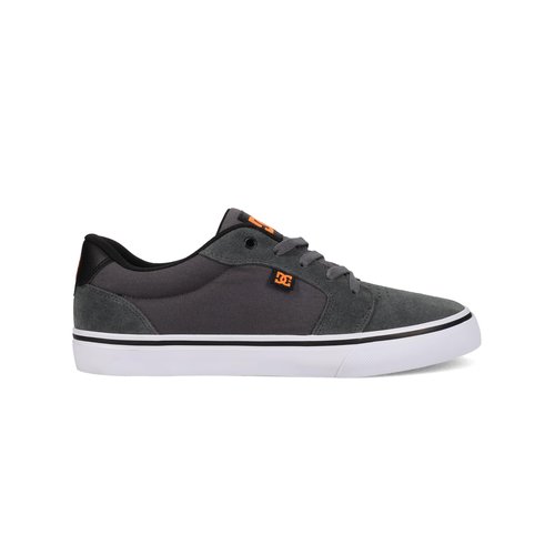 DC Men's Anvil Casual Skate Sneaker, Grey/Black/Orange, 12