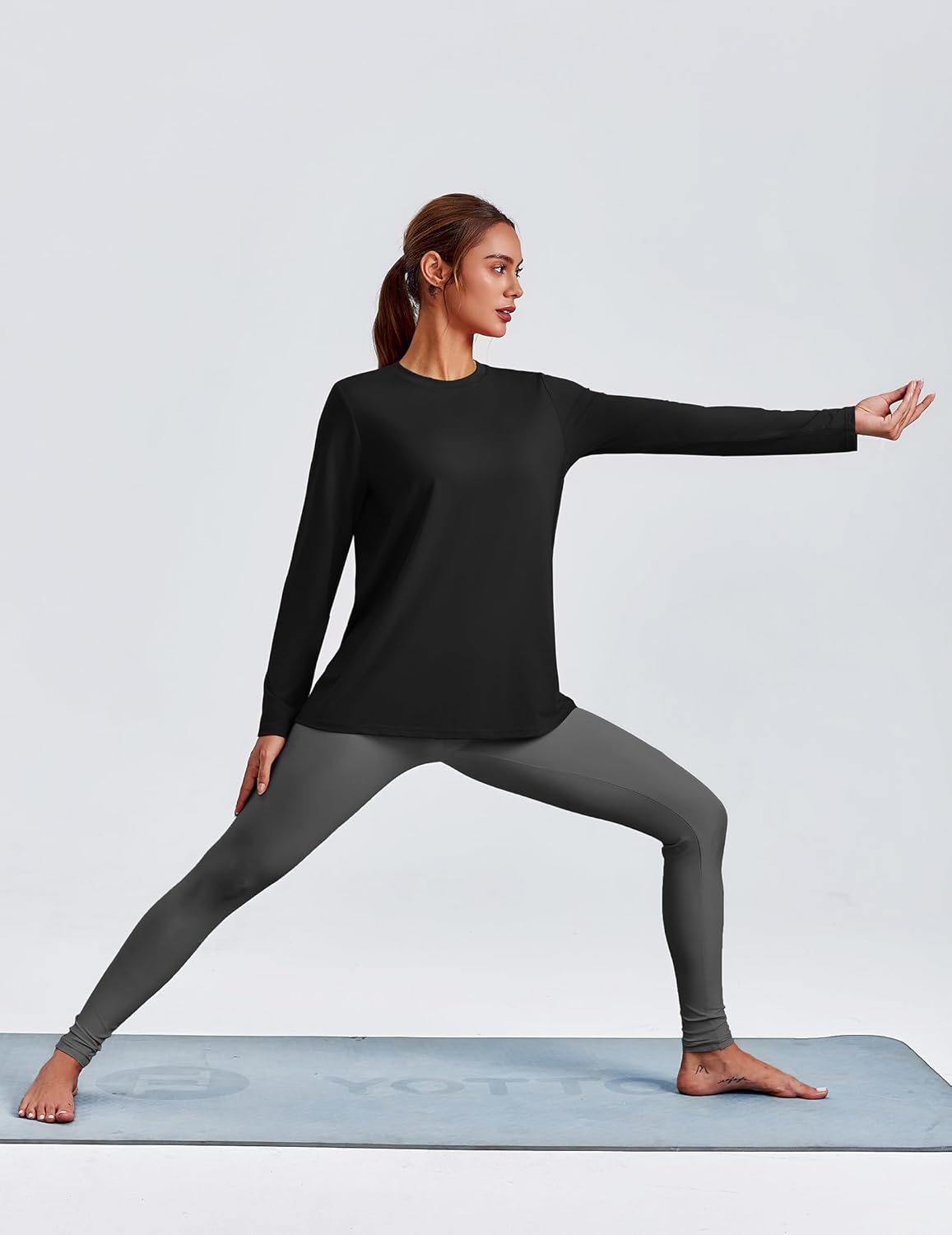 PINSPARK Long Sleeve Workout Tops for Women - Quick Dry, UPF 40+ Athletic Shirt | Loose Fit for Gym & Hiking