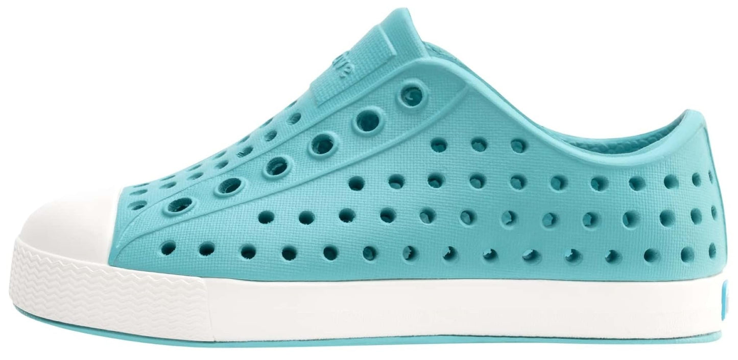 Native Shoes Unisex-Kids Jefferson Sneakers, Pool Blue/Shell White, 12 Little Kid