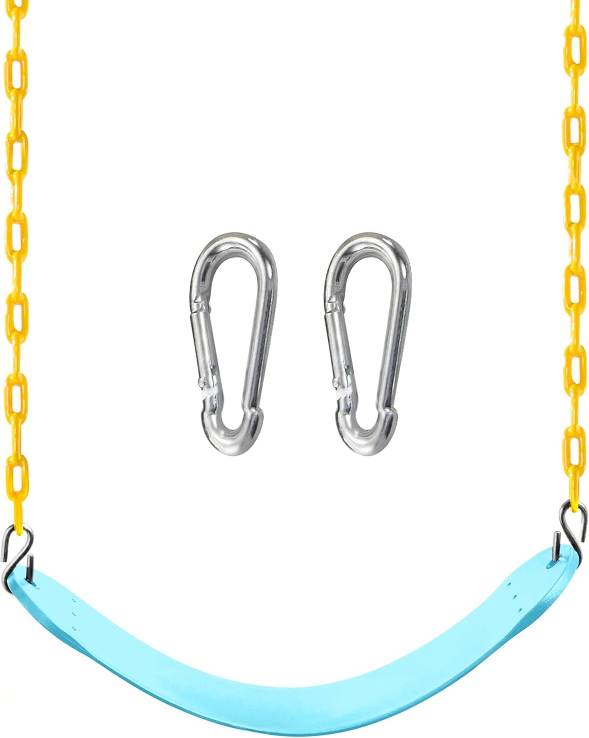 TURFEE Outdoor Swing Set Replacement Kit - Heavy Duty Chains & 1 Seat - Kids' Playground Accessory (Blue)