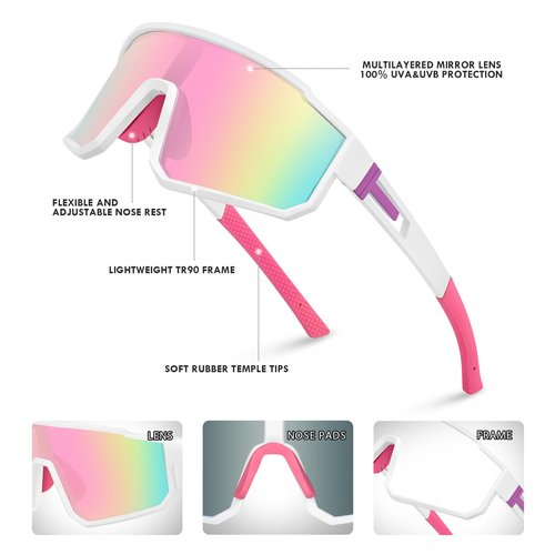 MVPTGRS Youth Baseball Sunglasses for Boys Girls Age 8-14 TR90 Frame Kids Sport Sunglasses for Softball Cycling Baseball Golf