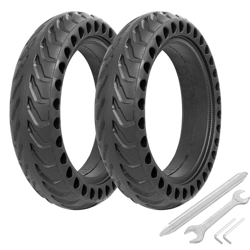 2Pcs Solid Tire for Xiaomi m365 Electric Scooter MIJIA Mi m365 pro/gotrax gxl V2/gotrax XR, 8.5 inches Front or Rear Replacement Electric Scooter Honeycomb Wheels with 4 Tool Accessories for Sports