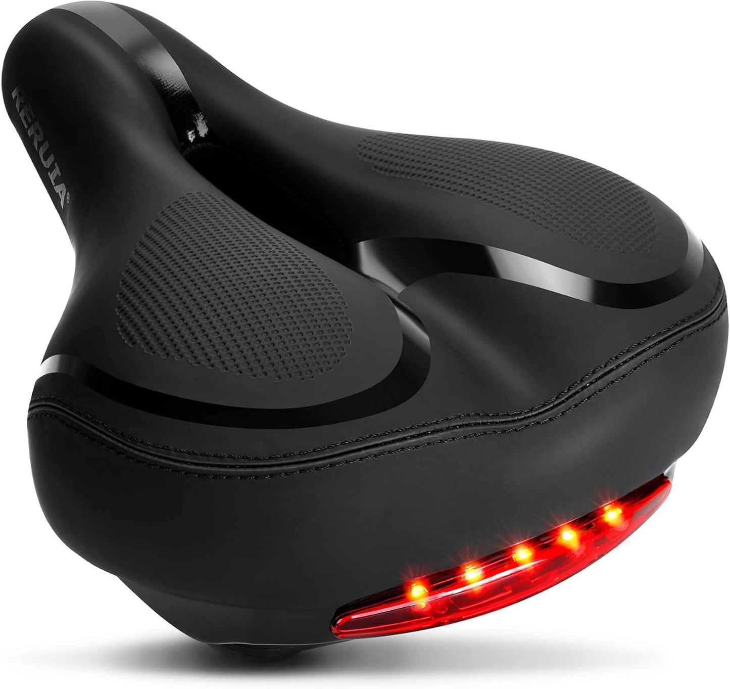 Skiennix Large Comfortable Bike Seat - Oversized Memory Foam Padded Saddle | Waterproof Leather Cover
