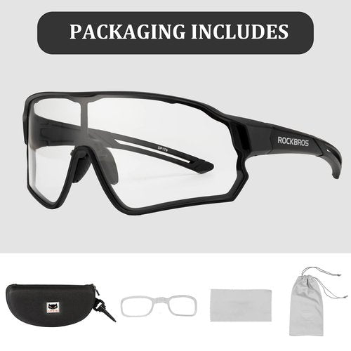 ROCKBROS Photochromic Sunglasses for Men Cycling Sunglasses Sports Bike Glasses