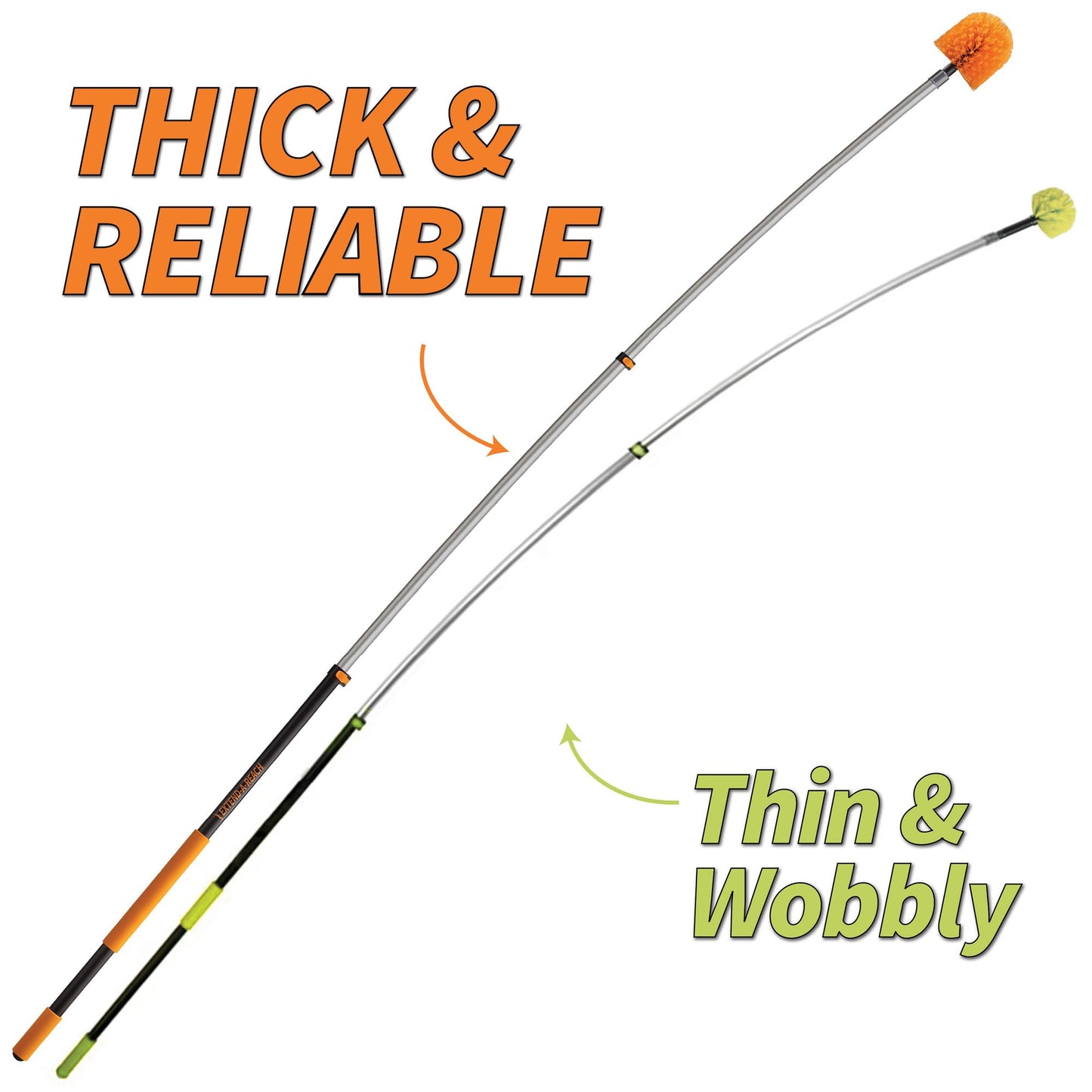 5-24 ft Long Telescoping Extension Pole // Multi-Purpose Extendable Pole with Universal Twist-on Metal Tip // Lightweight and Sturdy // Best Telescopic Pole for Painting, Dusting and Window Cleaning