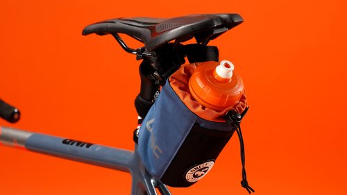 ULAC NEO PORTER C-HOLD Bike Feed Bag for Top Tube, Handlebar, Stem and Saddles (Navy-Orange, Small)