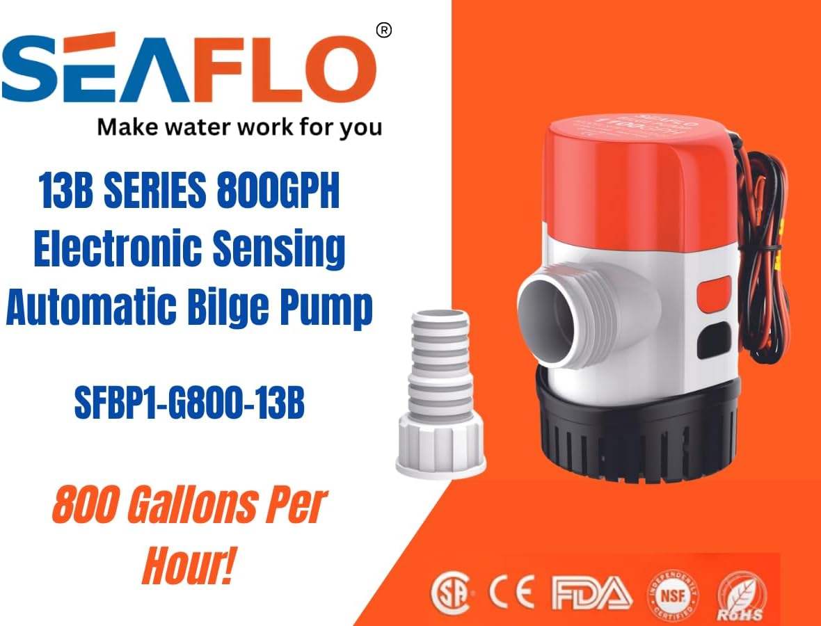 SEAFLO 800 GPH Automatic Water Sensing Bilge Pump - 12V 13B Series for Reliable Marine Use