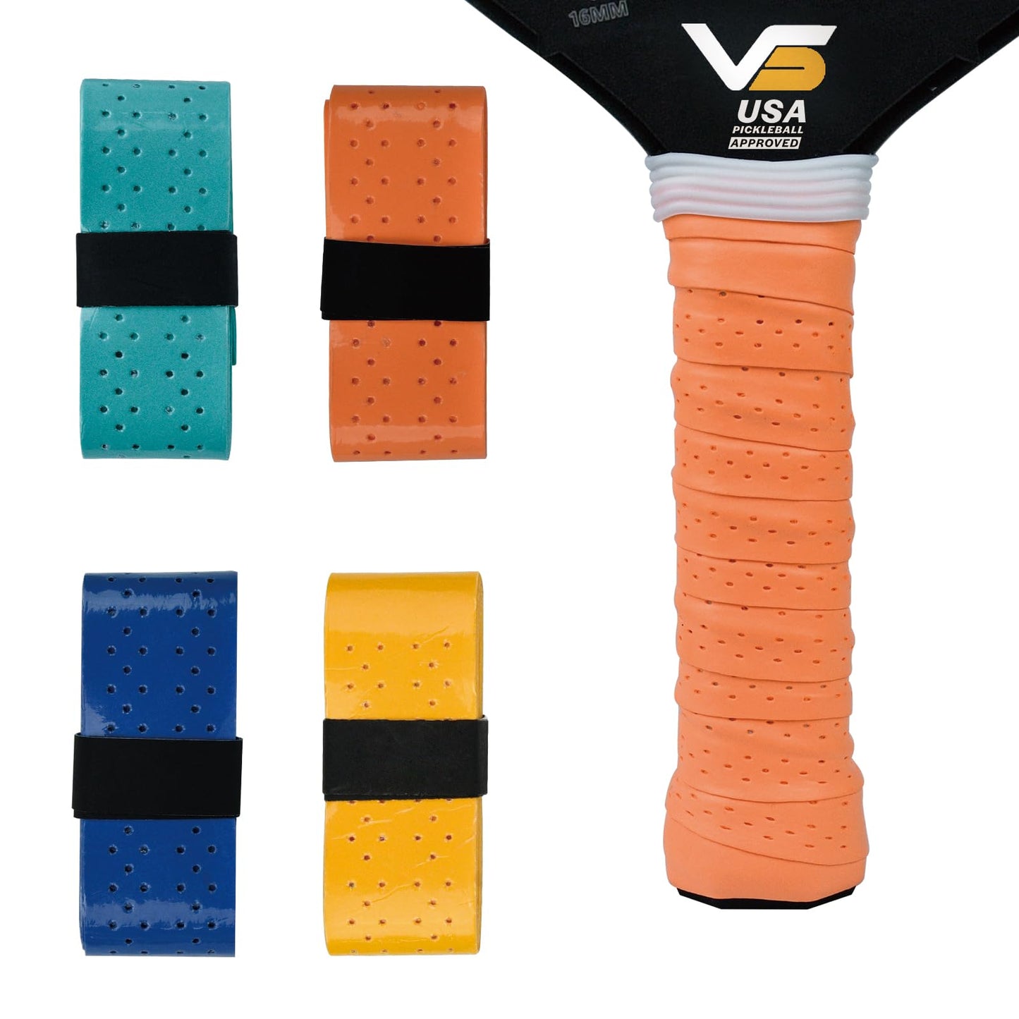 Vispinvo Pickleball Paddle Grip Tape - 4 Pack | Absorbent & Non-Slip OverGrip Tape for Pickleball and Tennis Rackets | Enhanced Sweat Absorption & Soft Touch