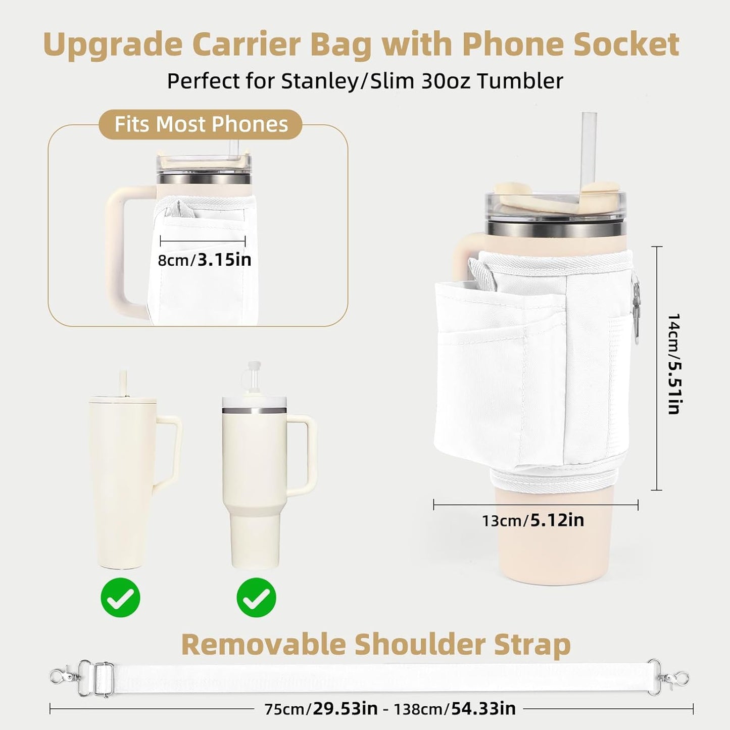 Stanley All Day Quencher Carry-All | Crossbody Bag with Phone Holder for 40/30 oz Tumblers