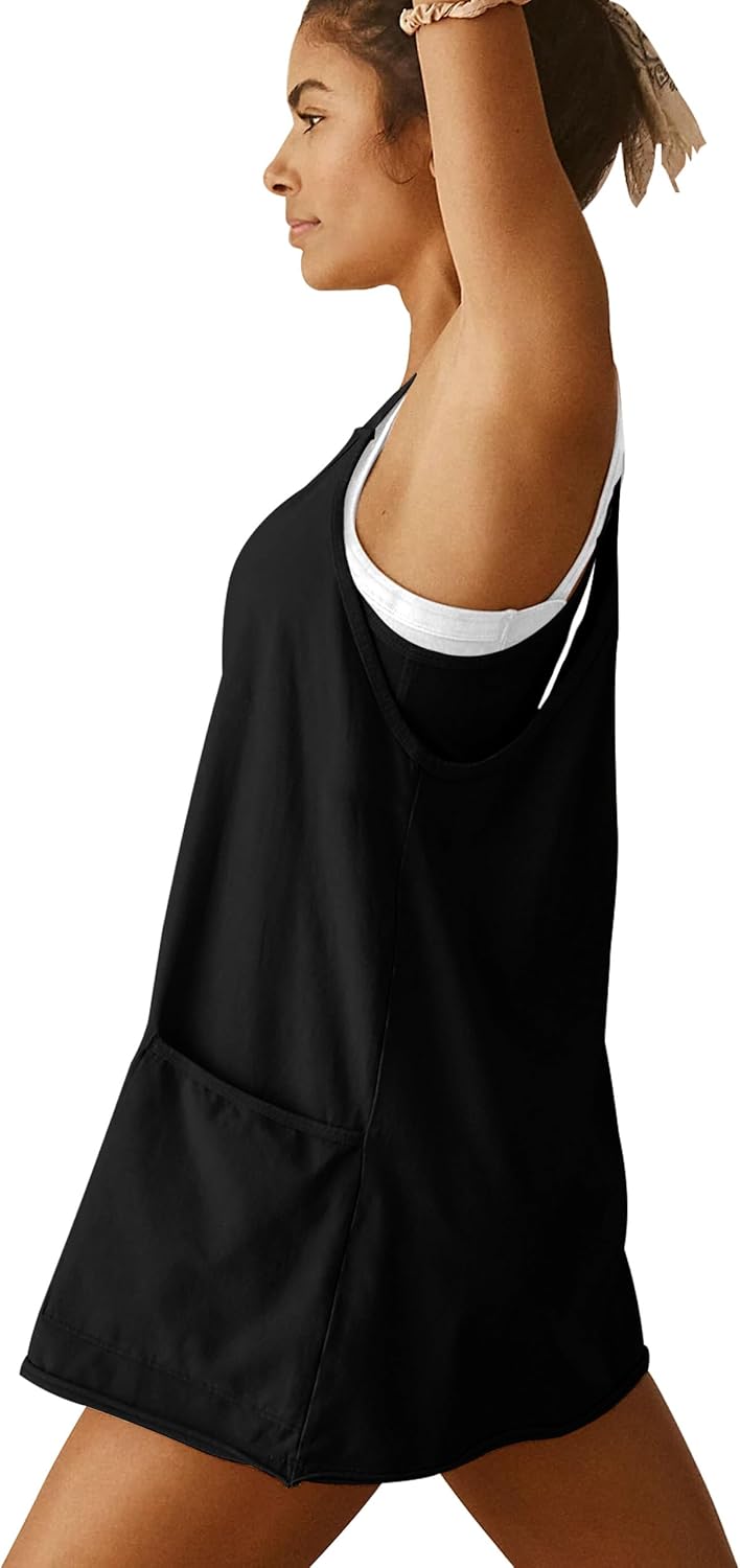 VIUTIL Women's Athletic Dress - Built-In Shorts & Spaghetti Straps | Hot Shot Mini Dress for Tennis & Workouts