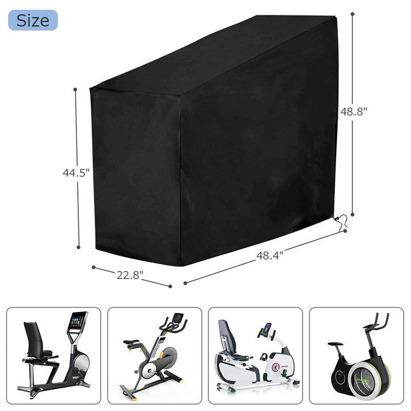 Xuuza Excercise Bike Cover, 210D Waterproof Spinning Bicycle Treadmill Cover For Indoor Outdoor Use, Upright Protective Dustproof Cycling Covers With Drawstring And Storage Bag