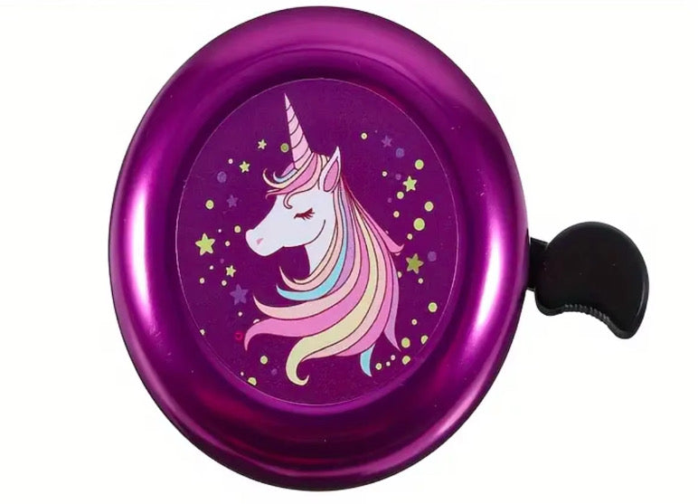 Kids Bike Bell Set - Unicorn Design, Purple & Pink - 2 Pack