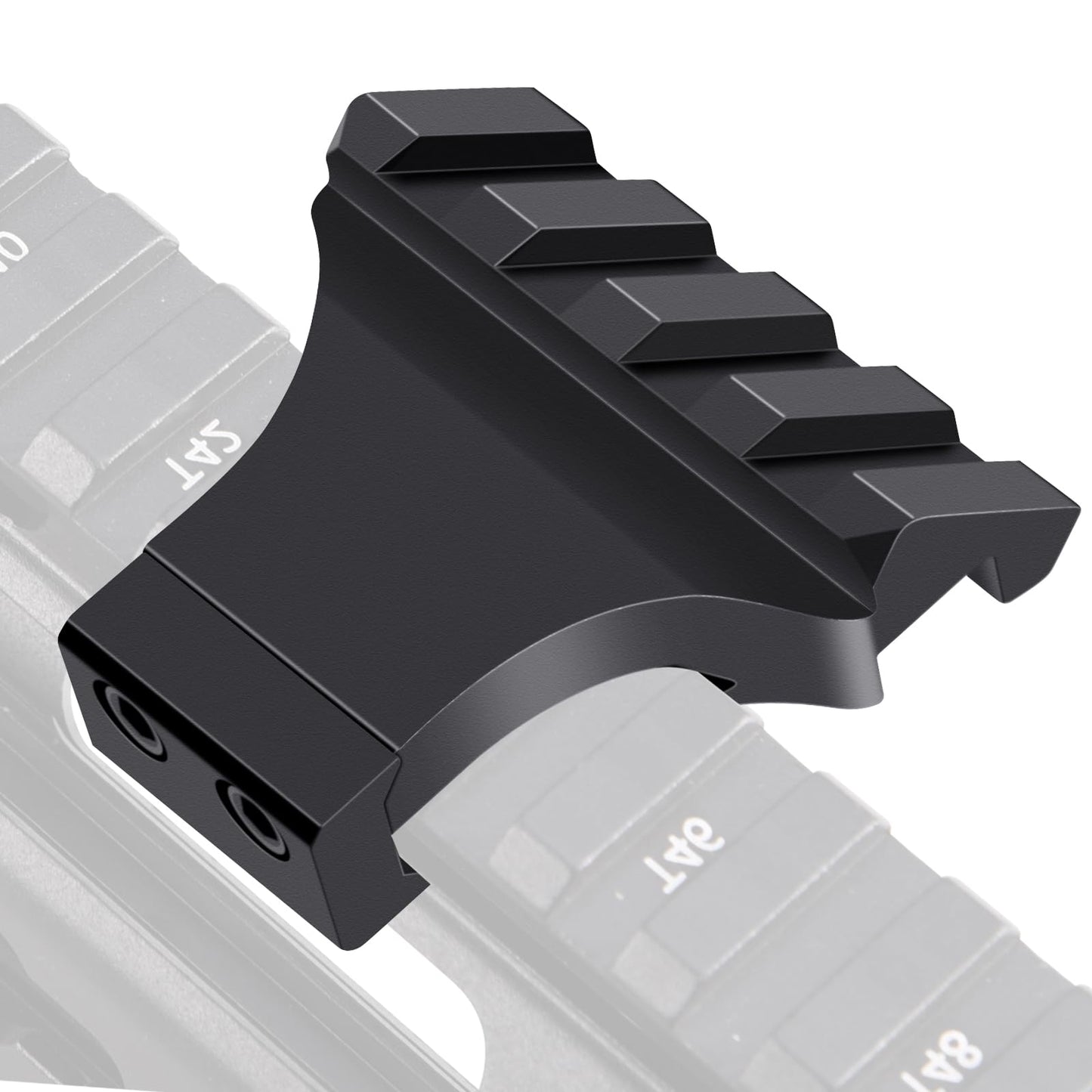 LONSEL 45° Picatinny Offset Rail Mount, 3 4 5 Slots 45 Degree Offset Picatinny Rail Mounts Aluminum Low Profile Adapter for Flashlight Laser Sight Optics (4 Slot - 2 Pack)
