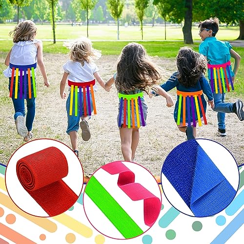 20 Pcs Catch Tail Game Belts for Kids & Adults, Colorful Outdoor Party Fun