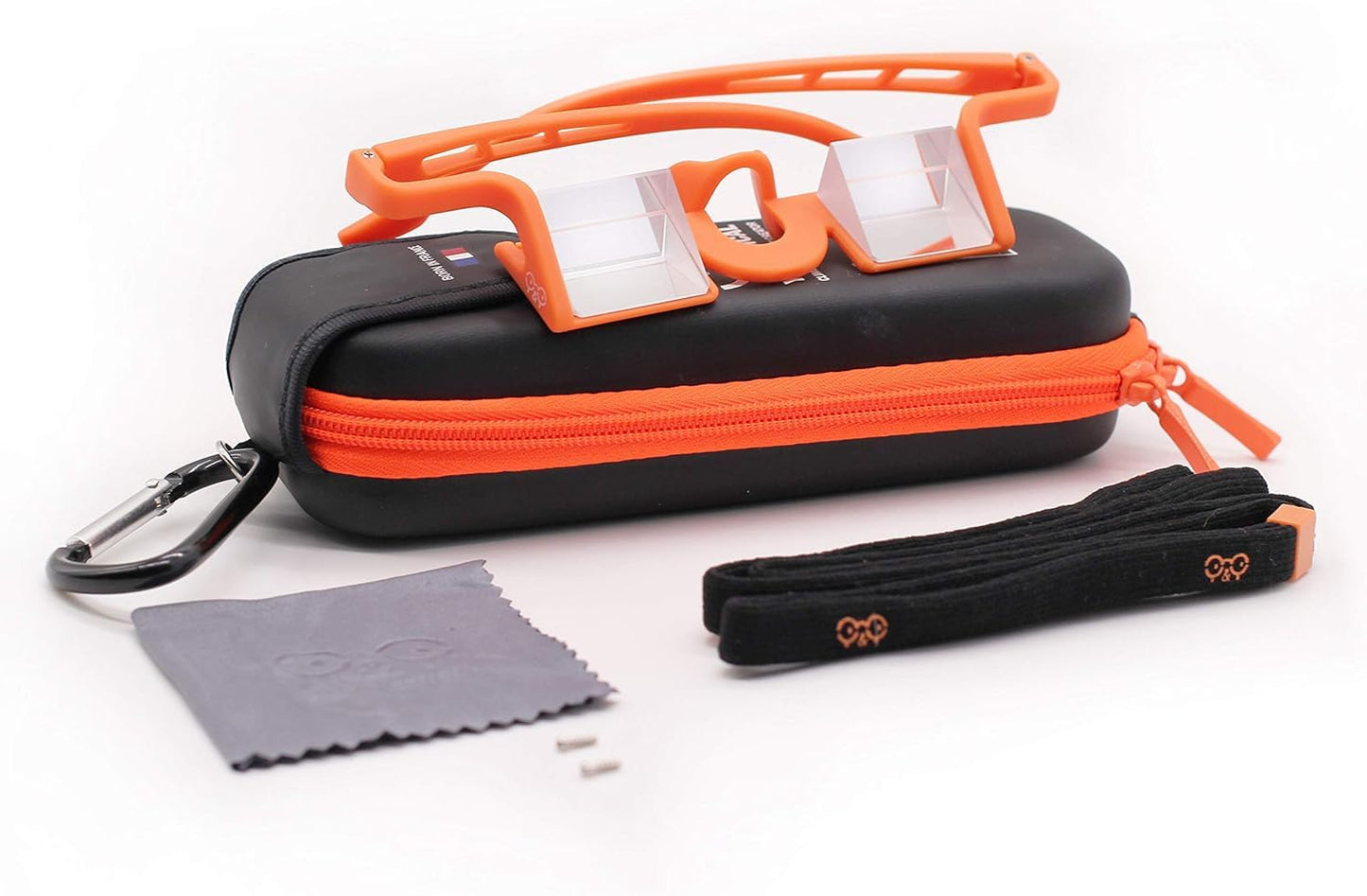 YY Vertical - Belay Glasses for Rock Climbing Plasfun Evo Orange Edition Sporty look Enlarged prisms Sturdy and comfortable