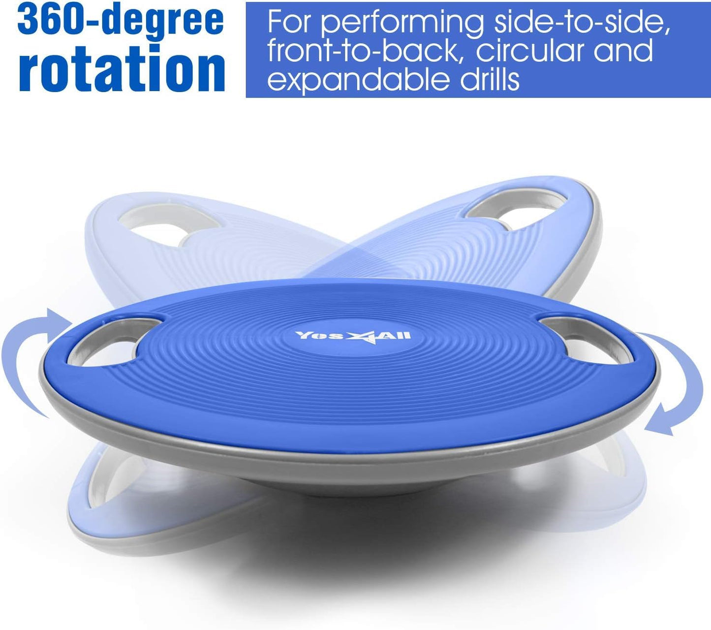 Yes4All Plastic Wobble Balance Board-Round Balance Trainer Board, Wobble Board for Standing Desk, Core Training, Home Gym Workout, Plastic