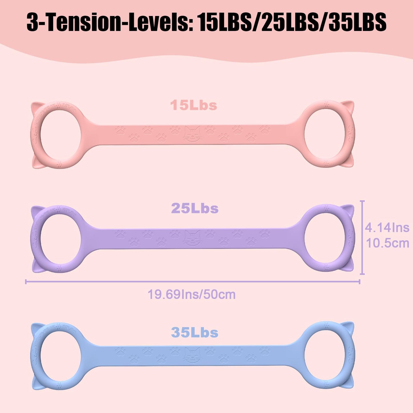 TREKONPEAK Figure 8 Resistance Bands, 8-Shaped Exercise Band for Women Arms Shoulder Back Legs Stretching Pilates Yoga (Pink 15Lb & Purple 25Lb & Blue 35Lb)