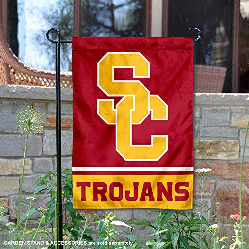 USC Trojans Garden Flag 13x18 Inch Outdoor College Banner with Pole Sleeve