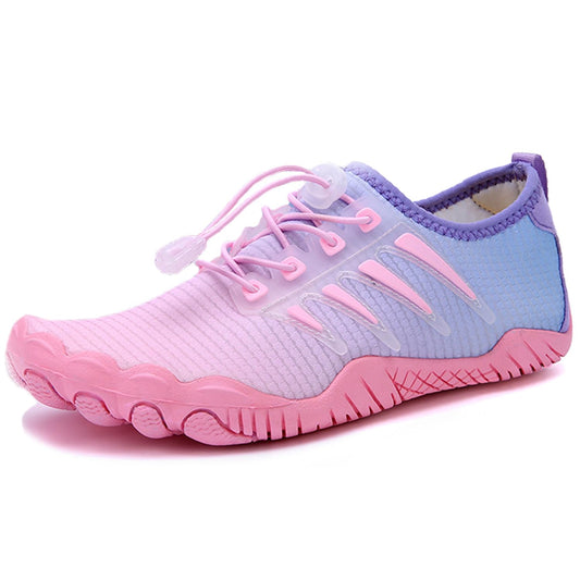 Water Shoes for Men Women, Quick-Dry Barefoot Aquashoes for Beach Swim, Water Sports Like Surf Kayak Yoga, Water Park Pink