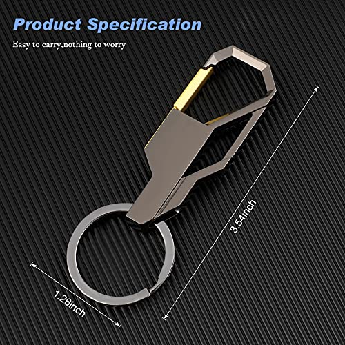 2-Piece Heavy Duty Metal Keychain Set - Black & Silver