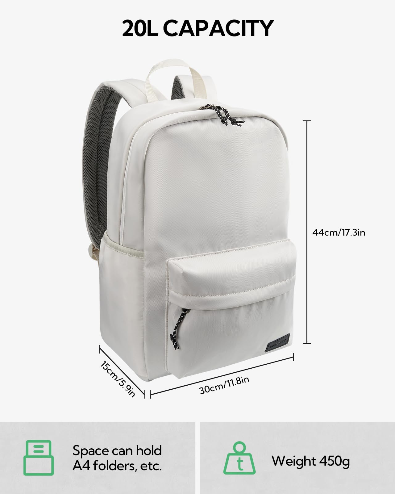 WATERFLY Lightweight Daypack Travel Backpack: 20L Durable Day Pack Fashion Causal Lightweight Airplane Travel Bags for Women Men Adult Work Vacation Hiking Backpacks