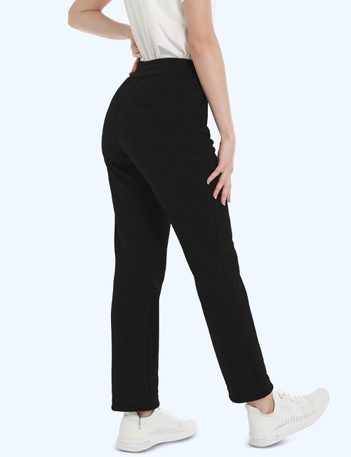 MAGCOMSEN Women's Fleece Sweatpants - Warm Sherpa Lined Lounge Pants with Pockets | Winter Comfort