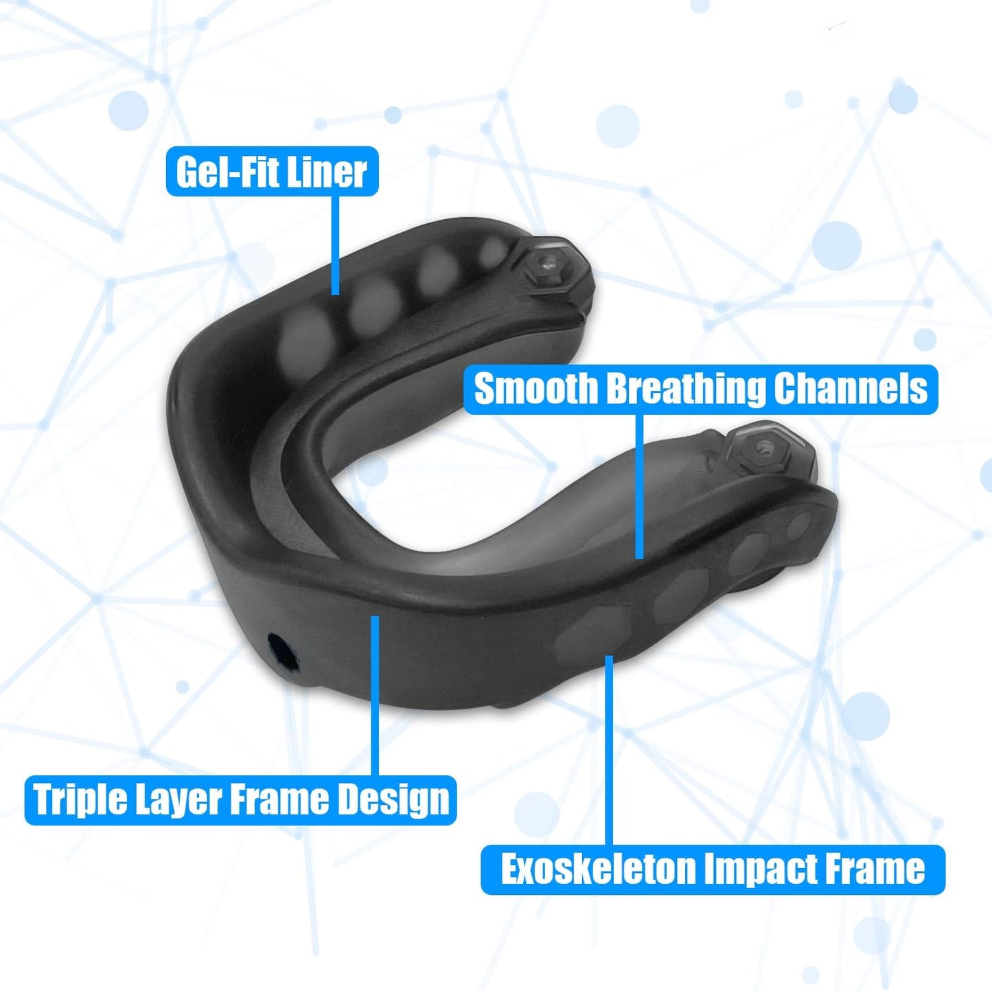 Skiennix Sports Mouth Guard - 2 Pack for Kids | Football, Basketball, Lacrosse & MMA - Includes Strap & Box