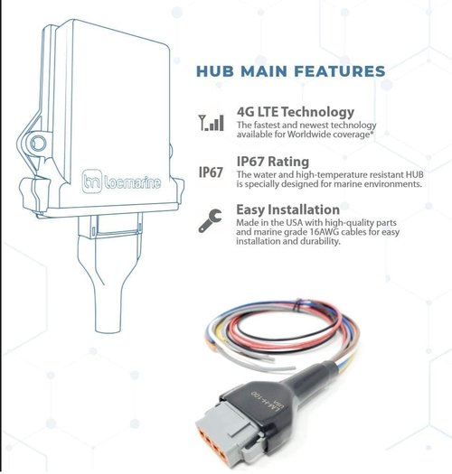 LocMarine® Global LTE Boat Monitoring Hub - Real-Time GPS Tracking & Security Alerts | All Sensors Included