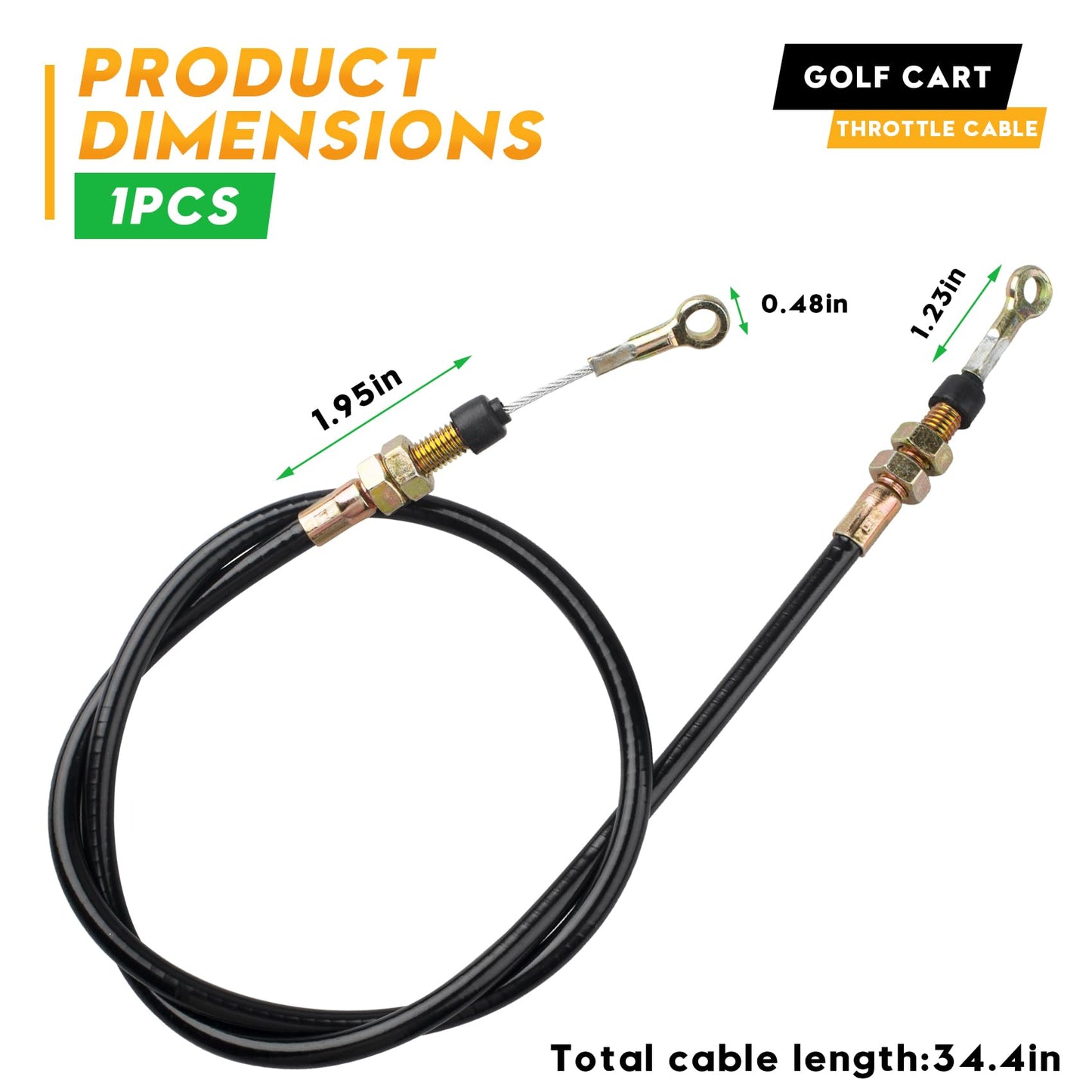 Honkador Golf Cart Accelerator Cable/Throttle Cable - Compatible with EZGO Marathon (91-94) 4-Cycle Models - Replacement for EZGO Accelerator Cables & Throttle Reducer, 1 PCS