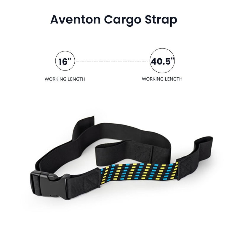 Aventon Bike Rack Straps, Adjustable 16" to 40.5", Black, Nylon, Universal Fit, Car, Motorcycle