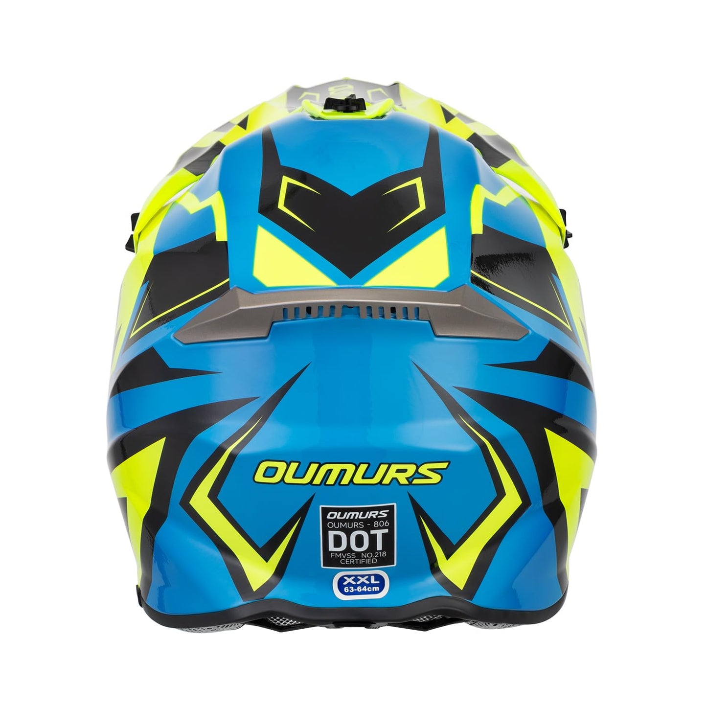 OUMURS Adult ATV Dirt Bike Helmet with Gloves & Mask Adjustable Sun Visor Motorcycle Adult Helmet Off-Road Motocross Downhill Moped MX for Unisex-Adult-Yellow Blue, XL