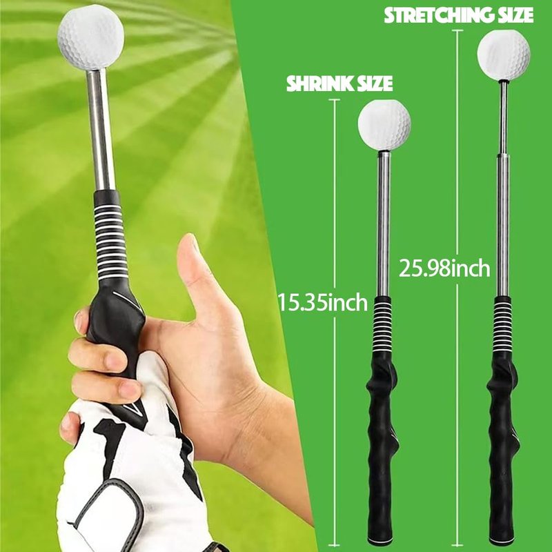 Onimento Retractable Golf Swing Trainer Right-Handed Click Stick Golf Grip Portable Grip Trainer with Click Feedback for Right Trainer Ideal for Beginners, Indoor & Outdoor Practice