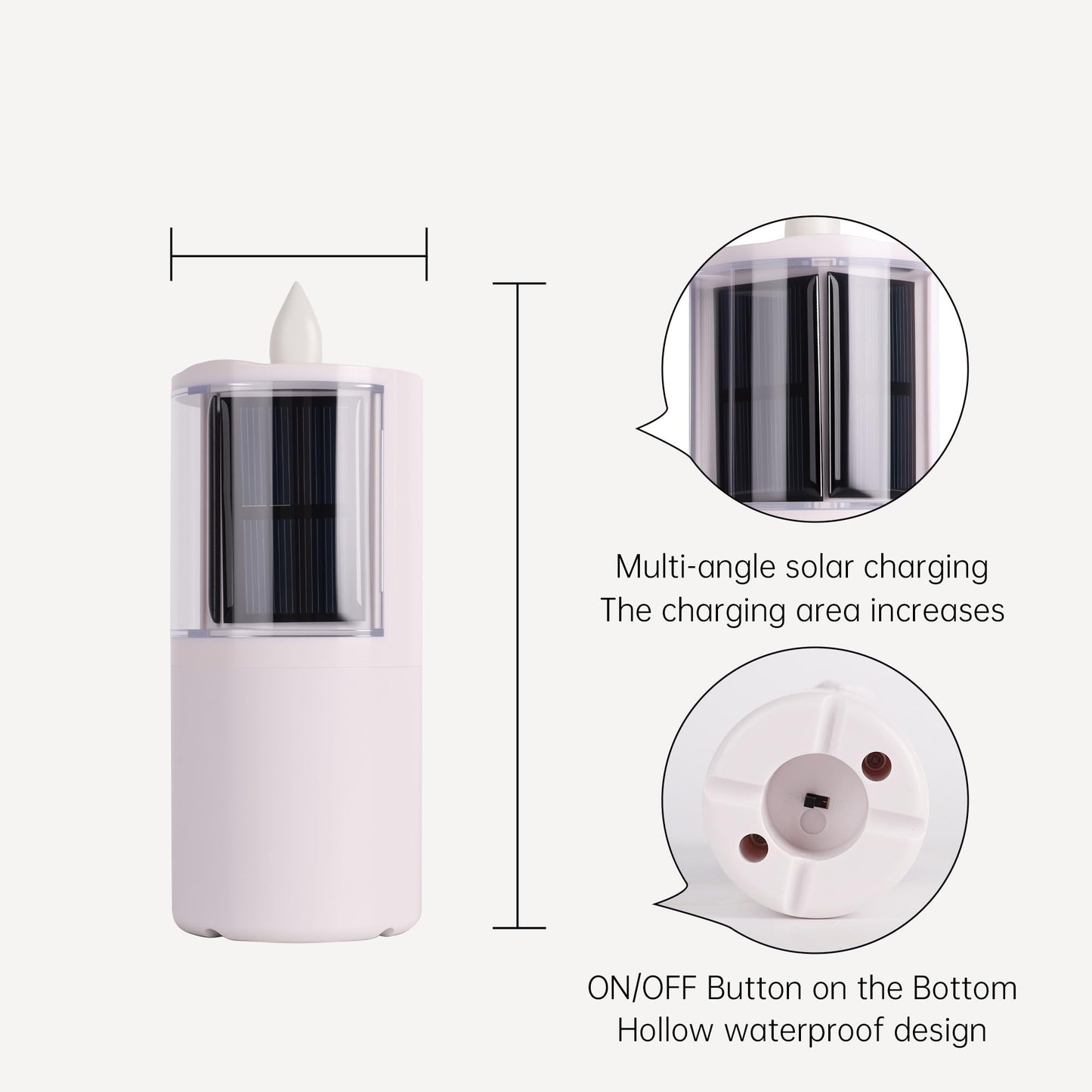 OURMEMO Solar Candles Outdoor Waterproof, Solar Candles for Cemetery, 2.5"x6.5",Dusk to DAW,for Cemetery Grave Garden Patio Yard Lawn Decoration (Set of 1)